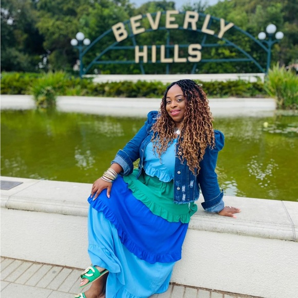 Brand New! Ivy Street Orange Multi Tiered dress with Ties at Shoulder Size 2X. - Picture 5 of 11